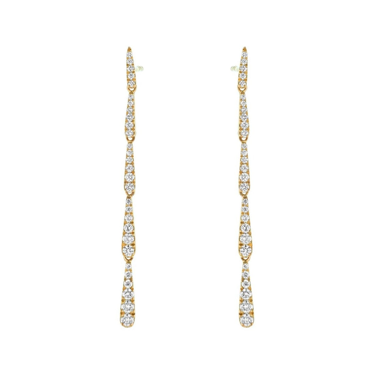 14K Graduated Diamond Dangle Earrings