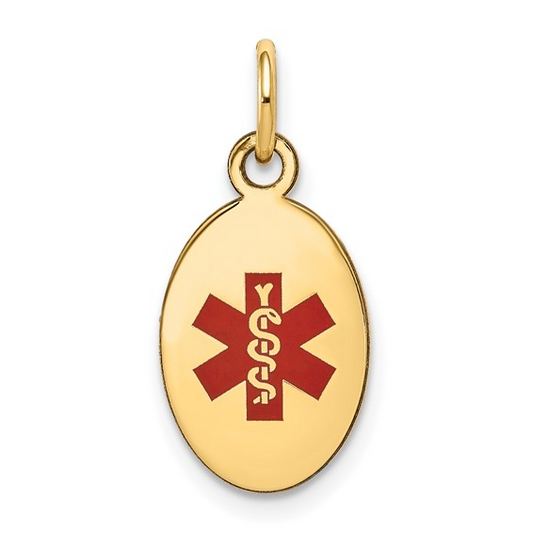 14k Yellow Gold Medic Alert Charm