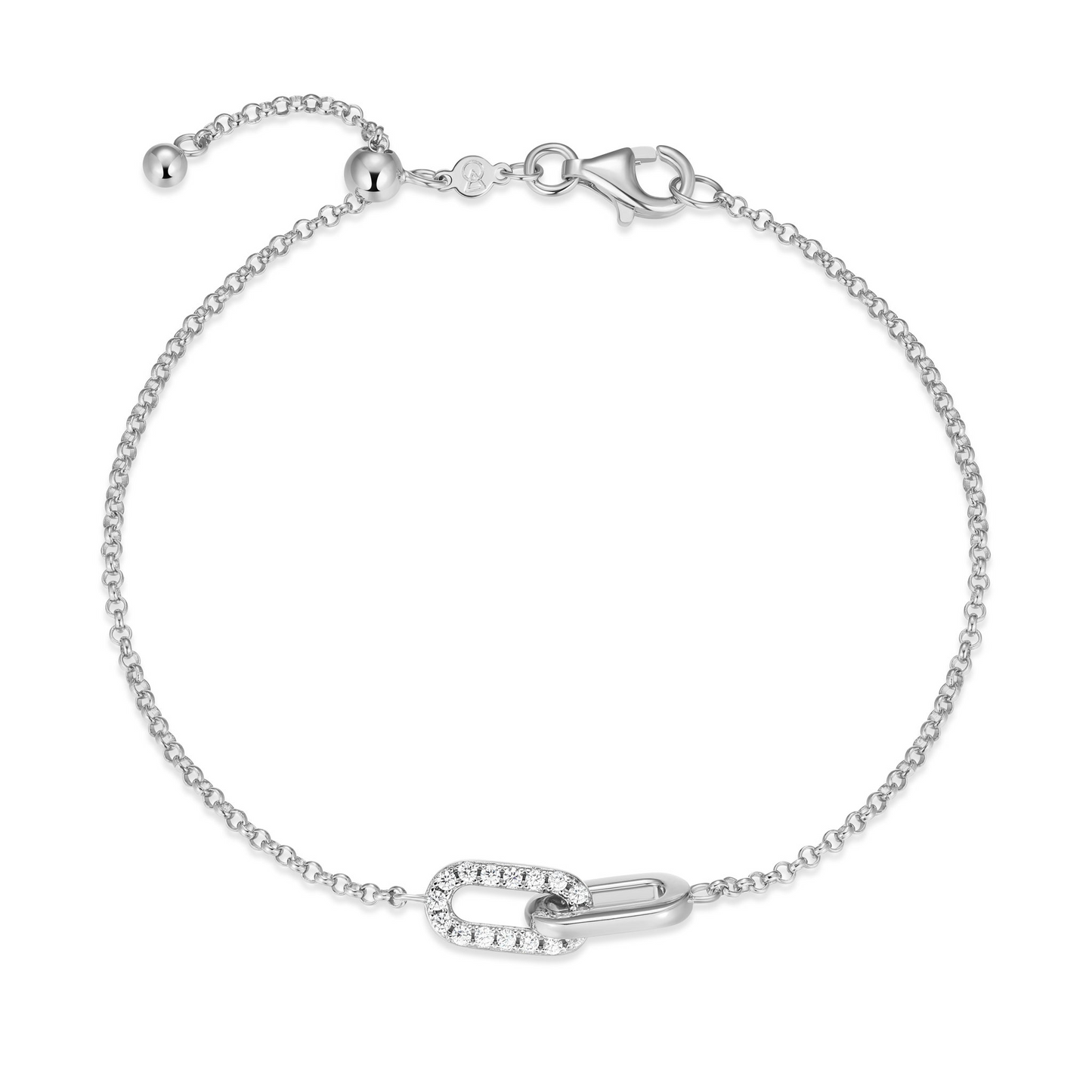 Silver Lab Grown Diamond Linked Bracelet
