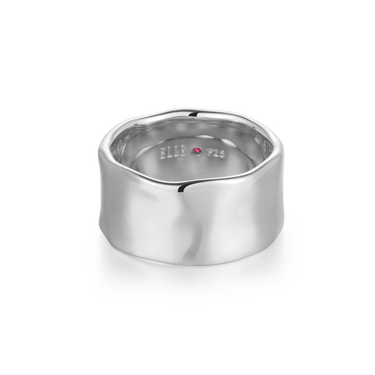 Silver Hammered & Polished "Celeste" Cigar Ring