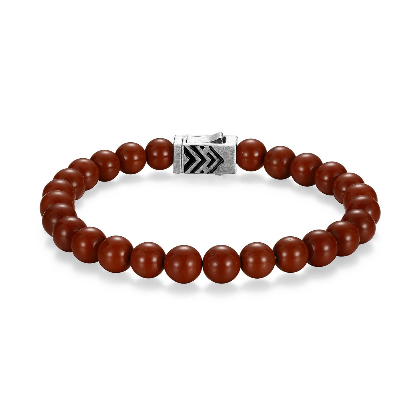 Sterling Silver Red Jasper Beaded Bracelet