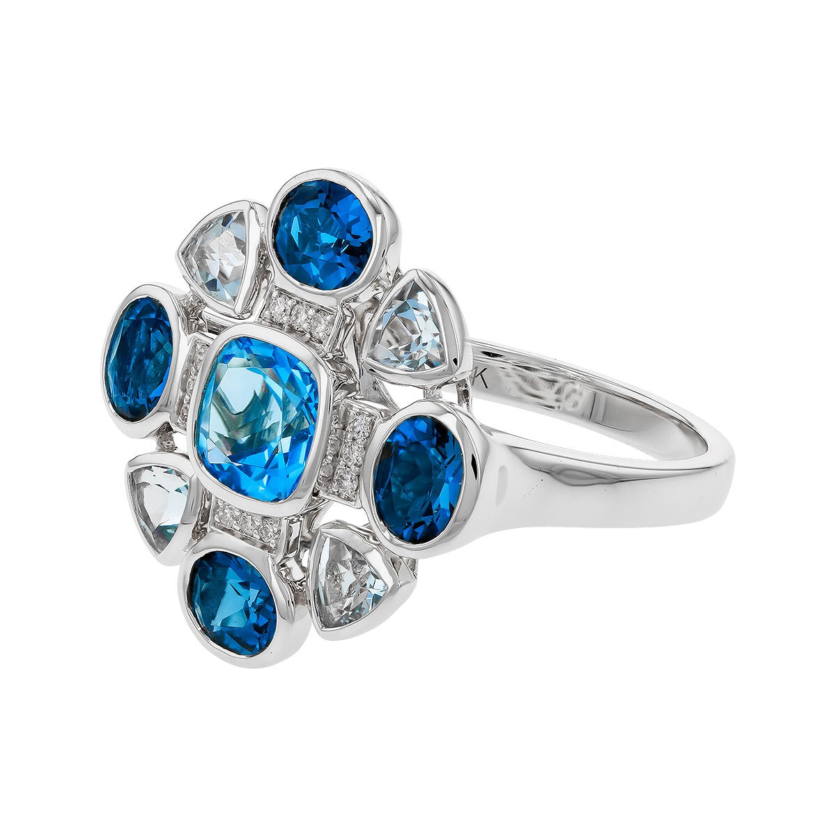 14K Blue Topaz Cocktail Ring