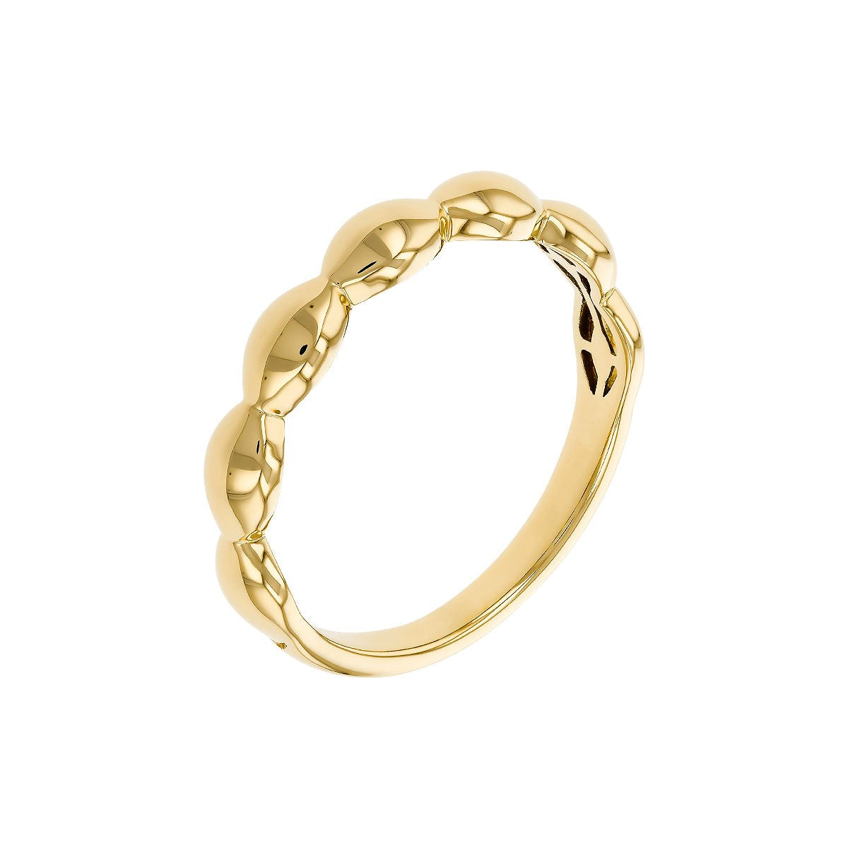 14 Karat Yellow Marquise Bead Polished Fashion Ring