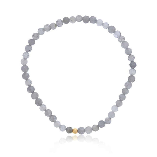 Faceted Labradorite Bead Stretch Bracelet