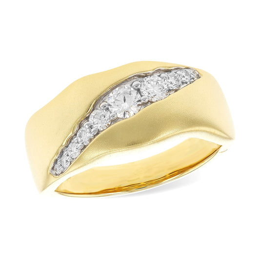 14K Organic Channel Diamond Fashion Ring