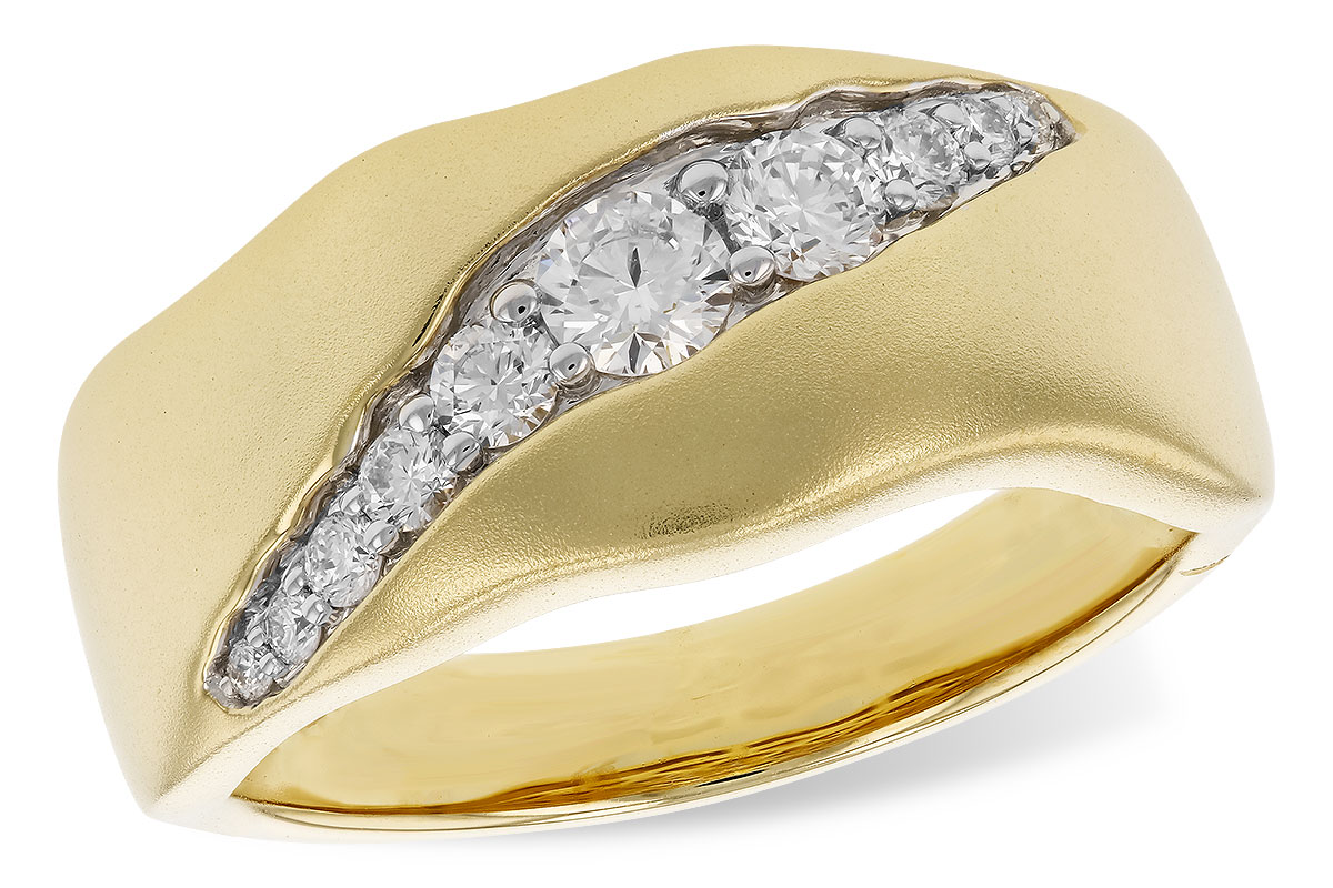14K Organic Channel Diamond Fashion Ring