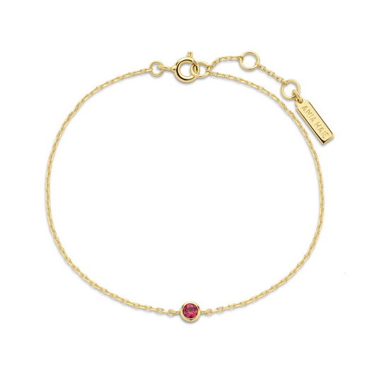 Sterling Silver Yellow Tone Solitaire Bracelet