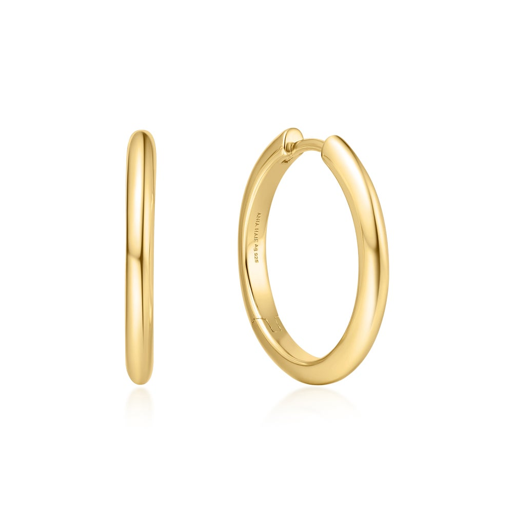 Sterling Silver Yellow Medium Hoop Earrings