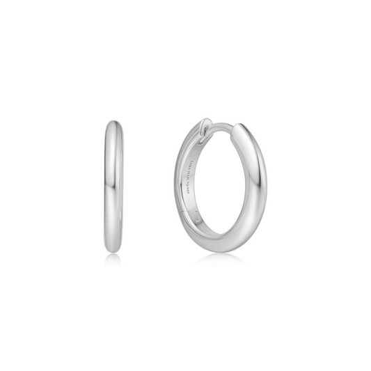 Sterling Silver White Huggie Earrings