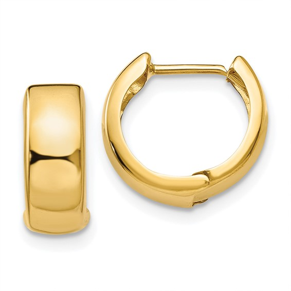 14 Karat Yellow Gold Huggie Hoop Earrings