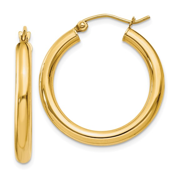 14 Karat Yellow Gold Large Hoop Earrings