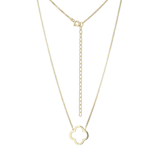 Gold Plated Open Clover Necklace