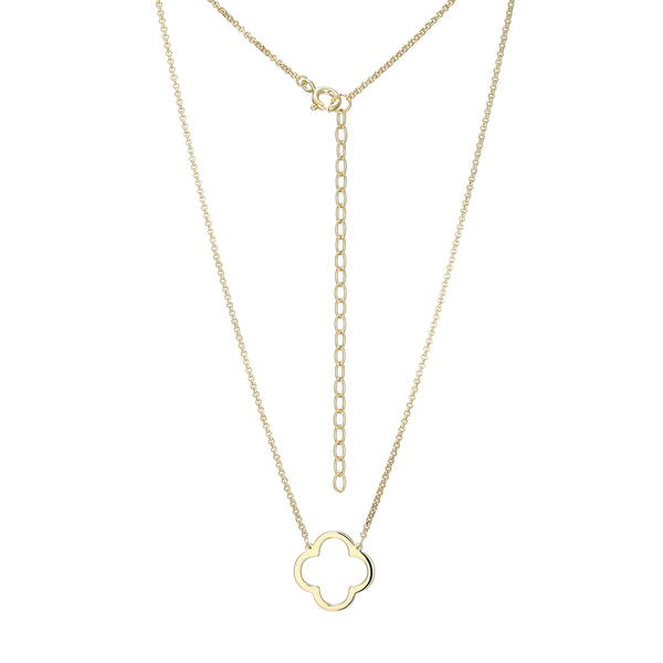 Gold Plated Open Clover Necklace