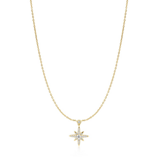 14K Gold Plated Tone Nova Star Necklace