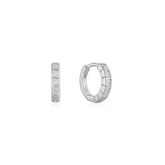 CZ Glam Huggie Hoop Earrings