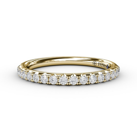 14K Prong-Set Thin Diamond Wedding Band