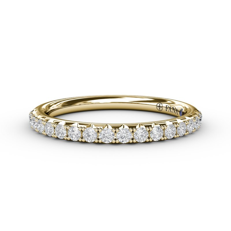 14K Prong-Set Thin Diamond Wedding Band