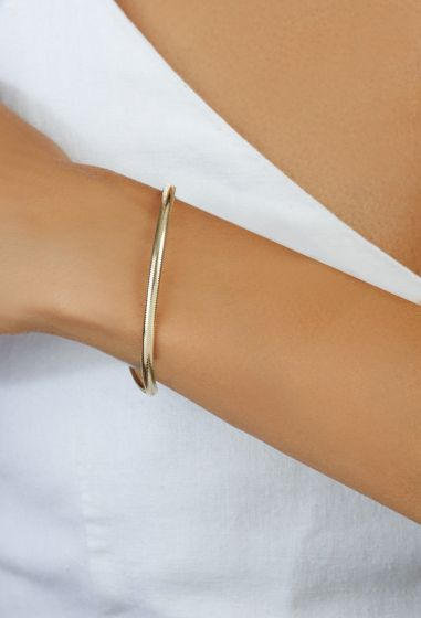 14K Small Stretch Mesh Bangle Bracelet