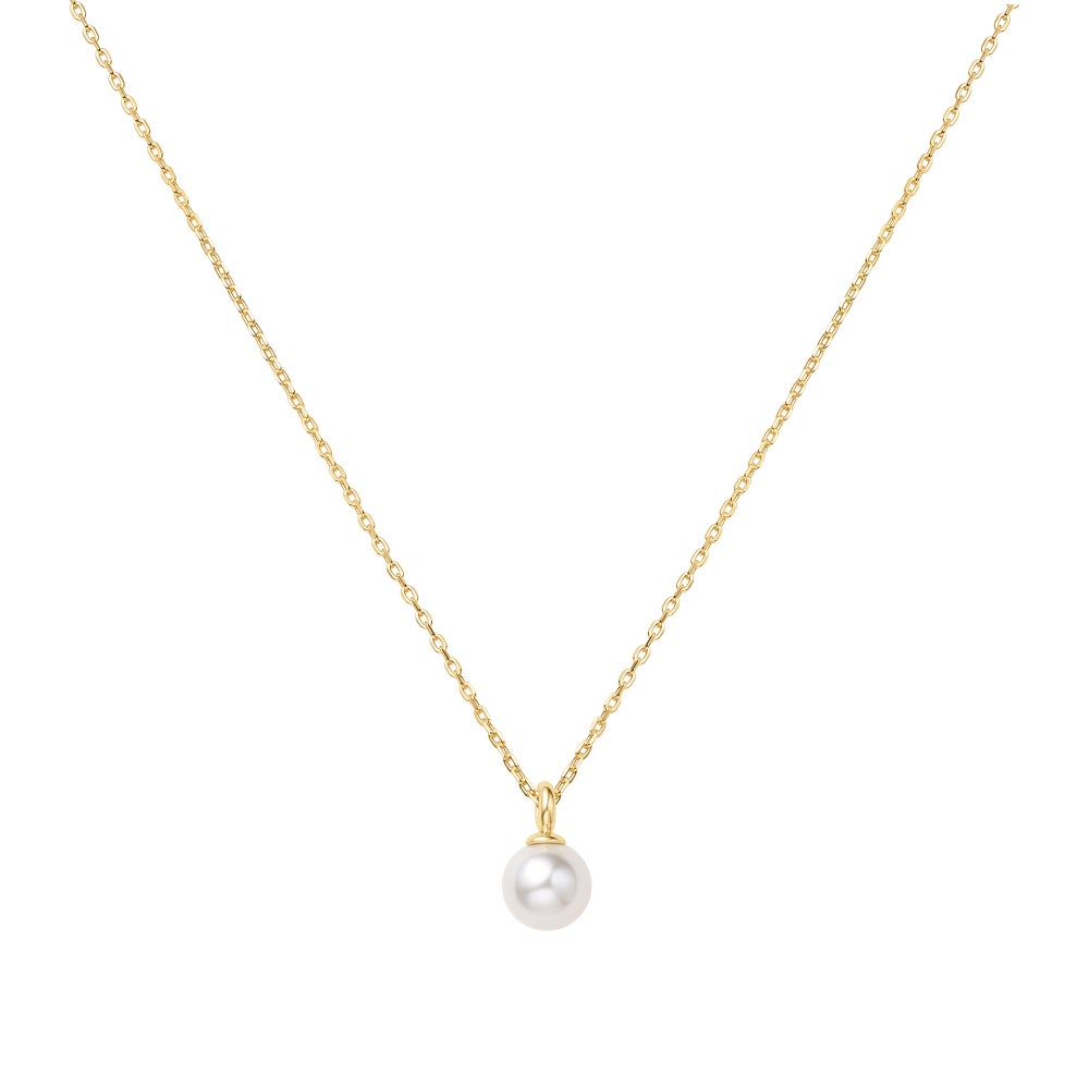14K Gold Plated Shell Pearl Drop Necklace