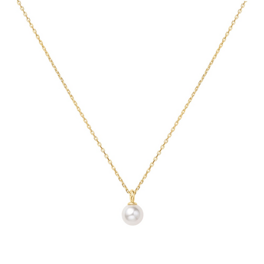 14K Gold Plated Shell Pearl Drop Necklace