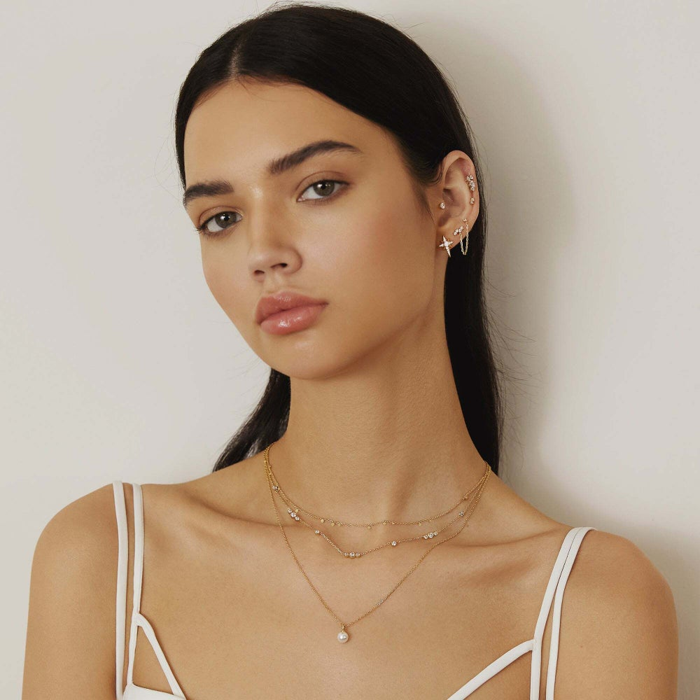 14K Gold Plated Shell Pearl Drop Necklace