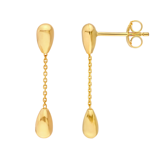 14K Teardrop Stud Earrings
