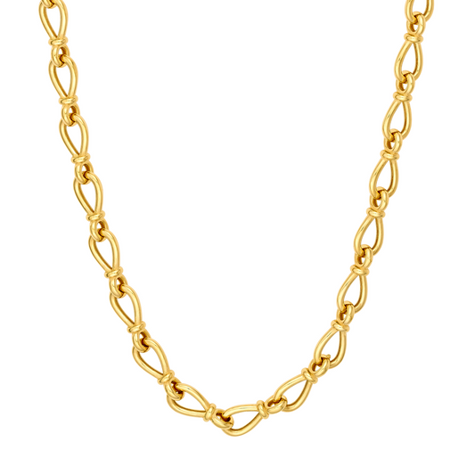 14 Karat Yellow Gold Fancy Teardrop Link Chain