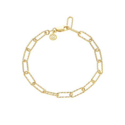 Gold-Plated Textured Link Luce Grande Bracelet