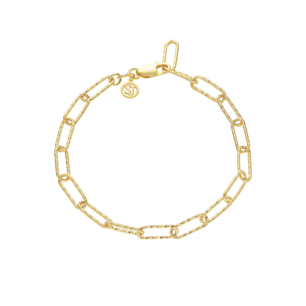Gold-Plated Textured Link Luce Grande Bracelet