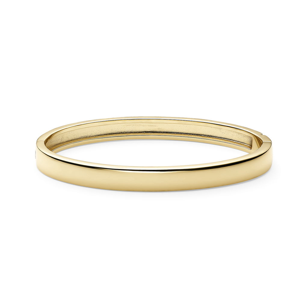 18K Gold Plated Polished Como Bangle Bracelet