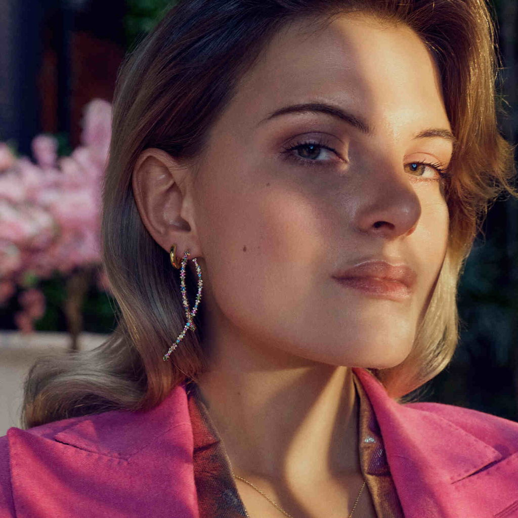 18K Gold Plated Carrara Pianura Hoop Earrings