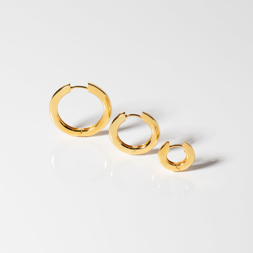 18K Gold Plated Carrara Pianura Hoop Earrings