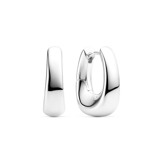 Sterling Silver Borsa Pianura Piccolo Hoop Earrings