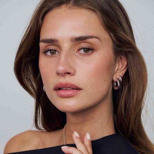 Sterling Silver Borsa Pianura Piccolo Hoop Earrings