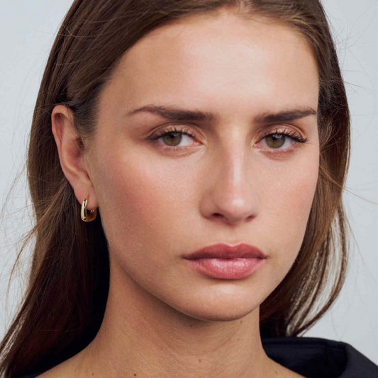 18K Gold-Plated Borsa Pianura Piccolo Small Hoop Earrings