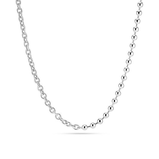 Sterling Silver Beaded Bormio Chain