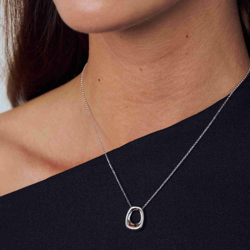 Sterling Silver Borsa Pianura Piccolo Italian Silver Necklace