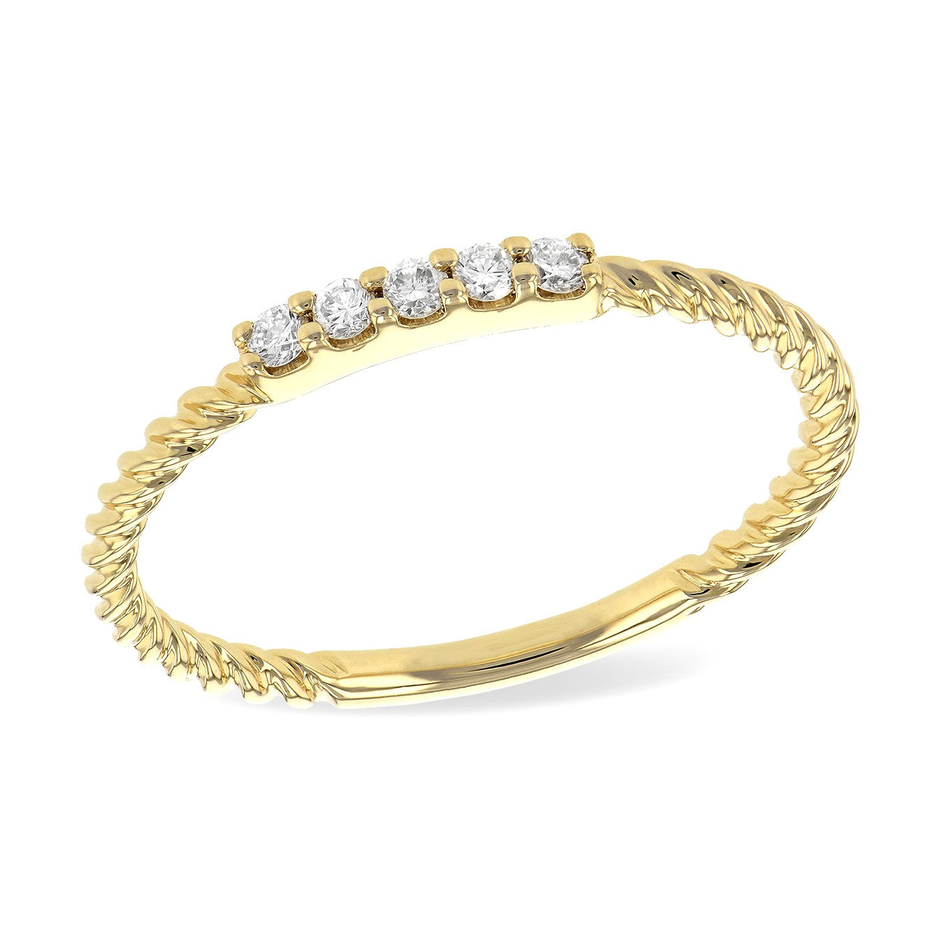 14K Diamond Stackable Twist Band