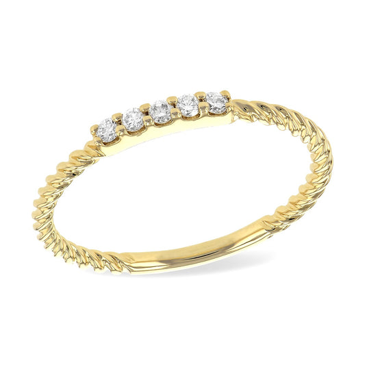 14K Diamond Stackable Twist Band