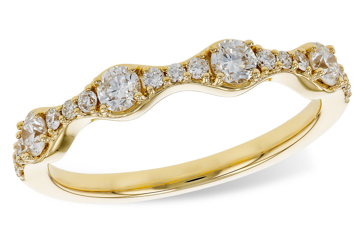 14K Diamond Scallop Design Wedding Band
