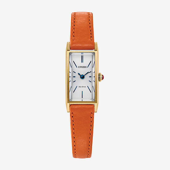 Citizen Eco-Drive Orange Leather Fio Watch