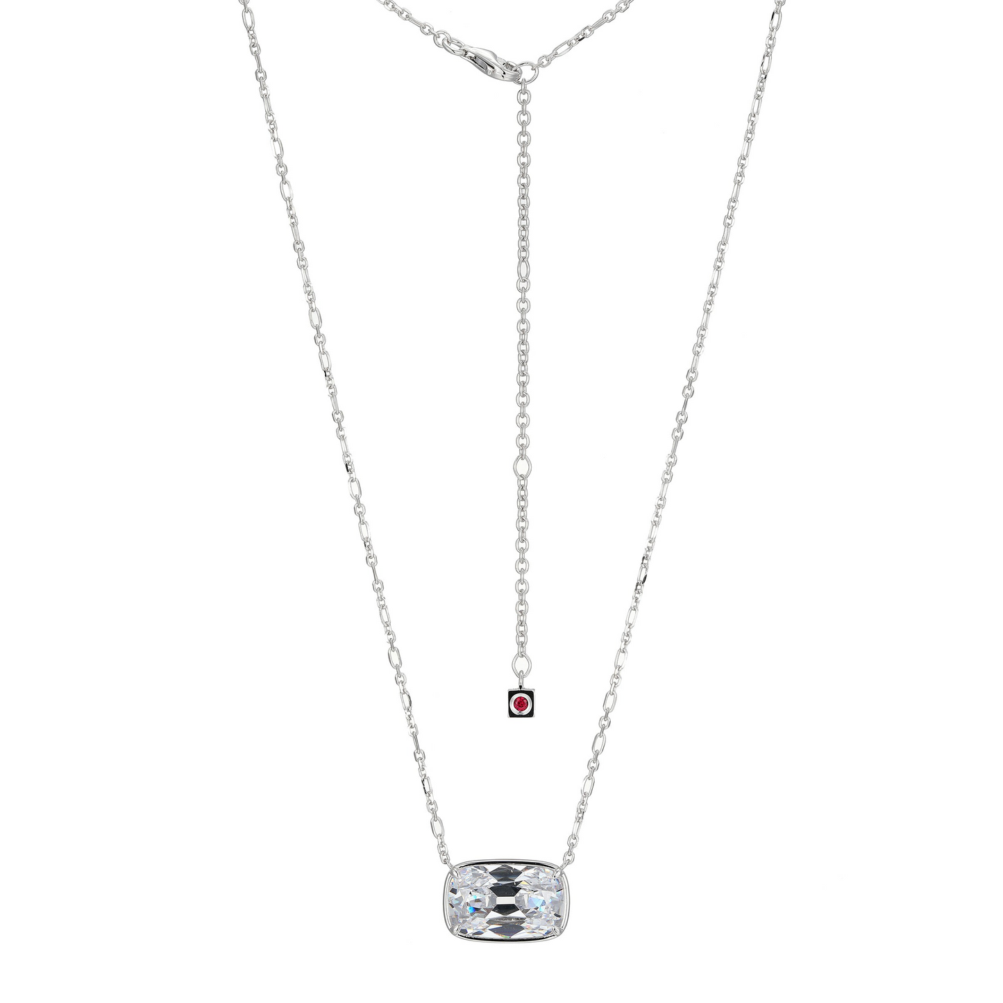 East West Elongated Cushion-Cut CZ Necklace