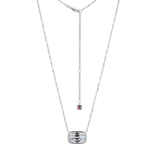 East West Elongated Cushion-Cut CZ Necklace