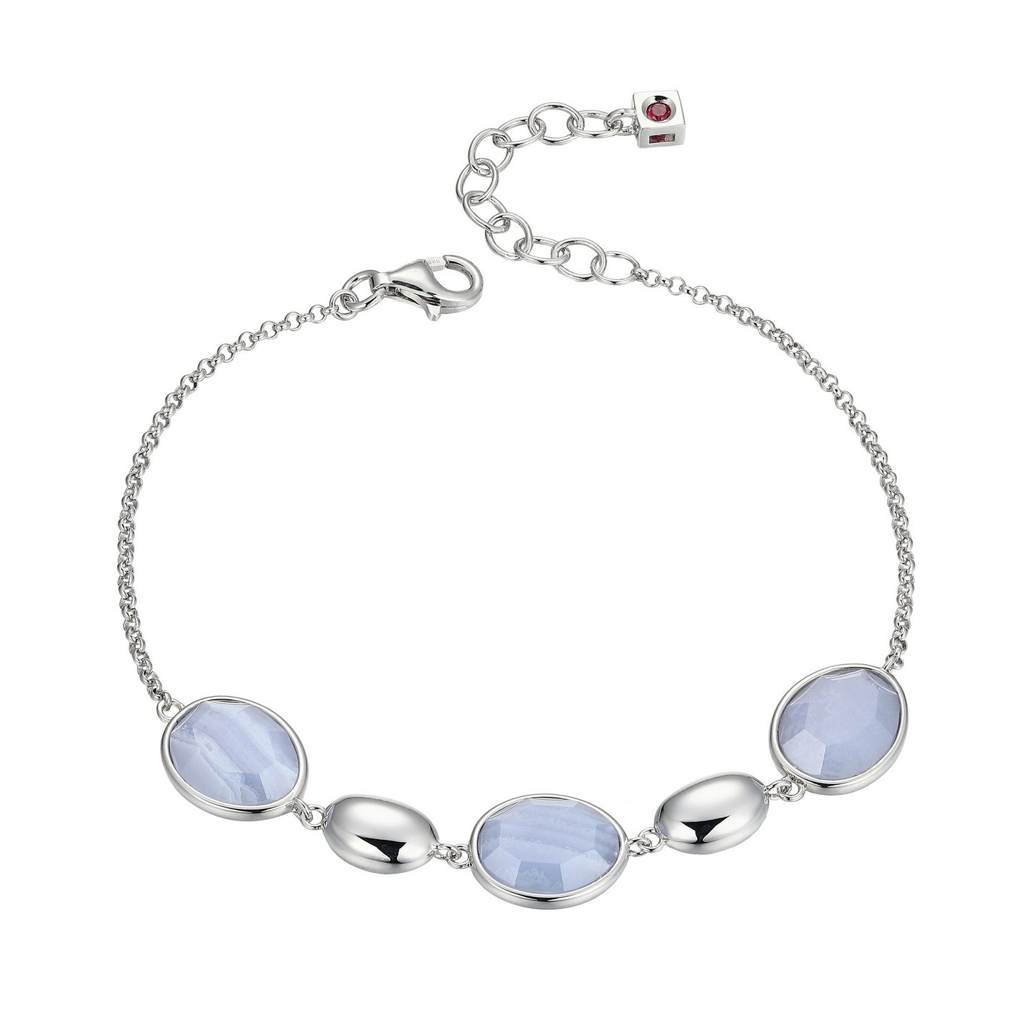 Sterling Silver Blue Lace Agate Bracelet