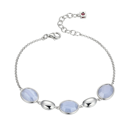 Sterling Silver Blue Lace Agate Bracelet