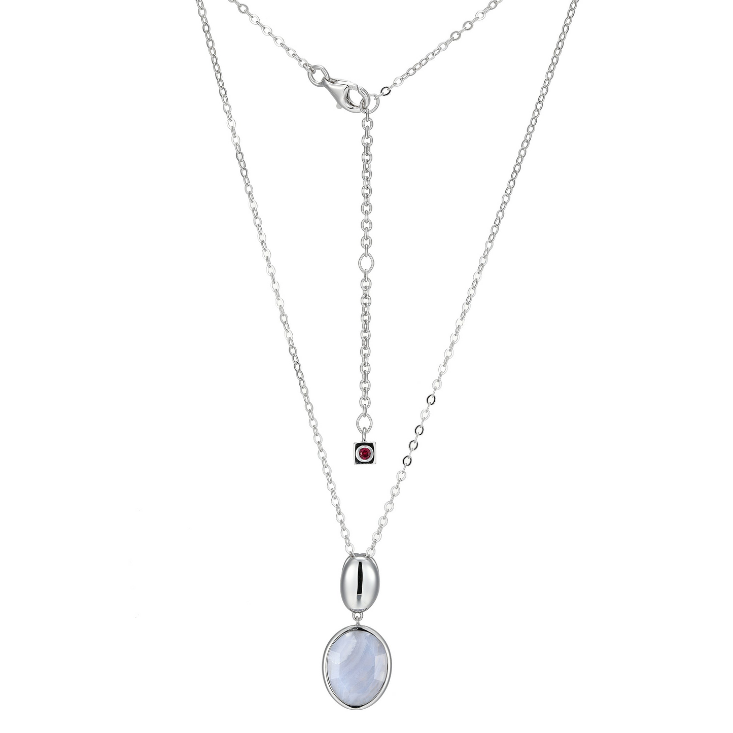 Sterling Silver Blue Lace Agate Pendant