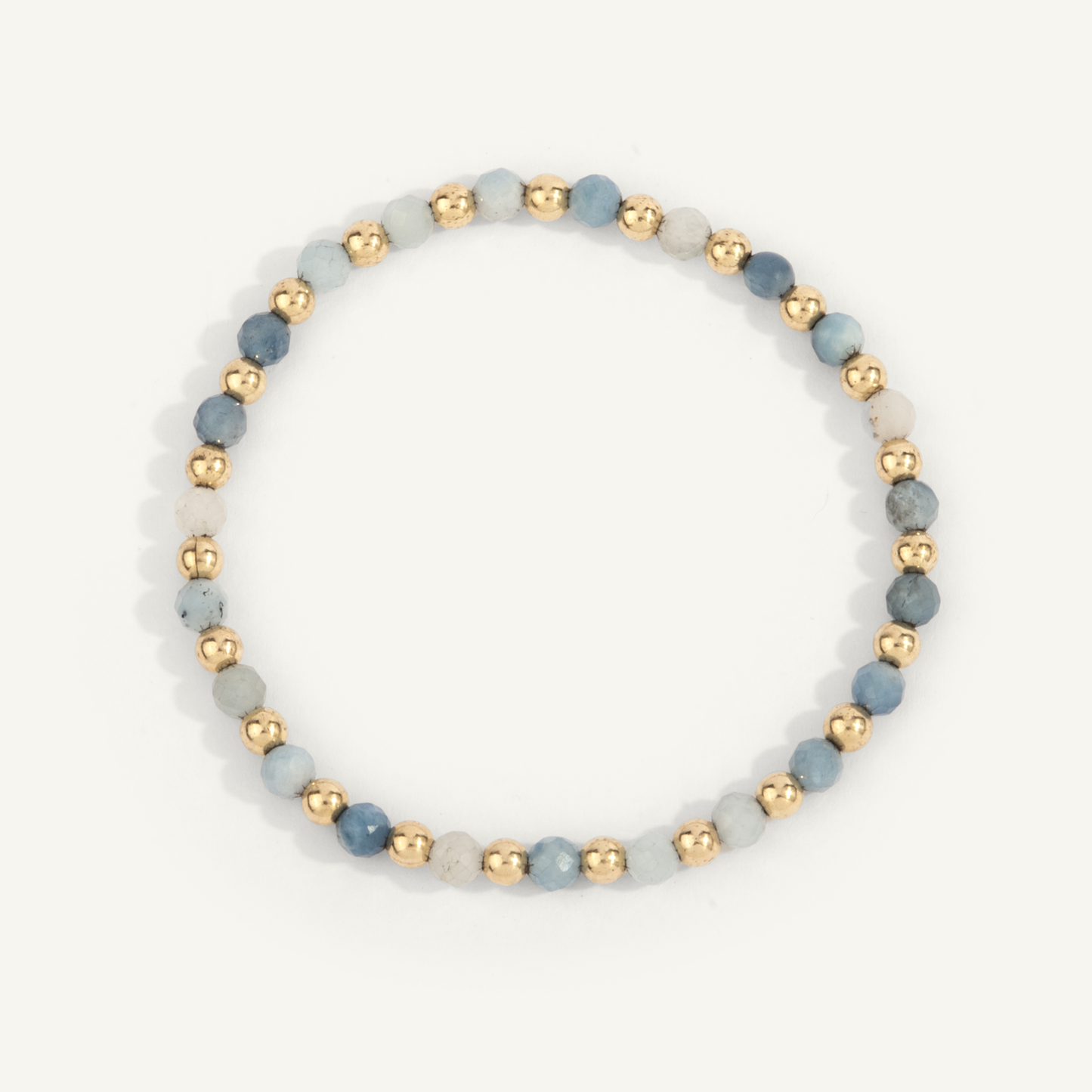 Aquamarine Alternating Bead Stretch Bracelet