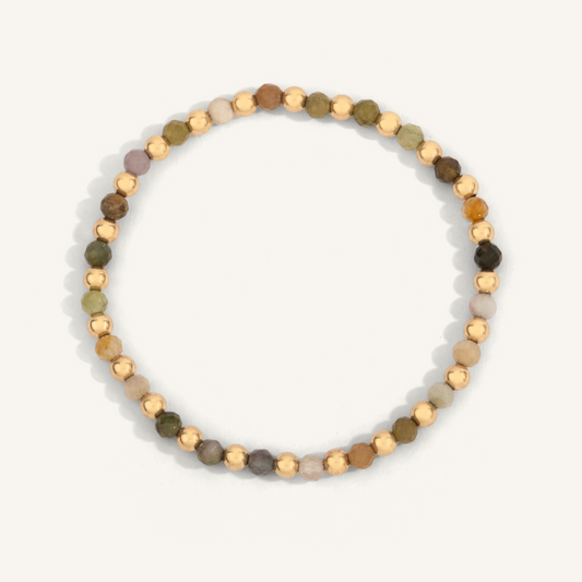 Tourmaline Alternating Bead Stretch Bracelet