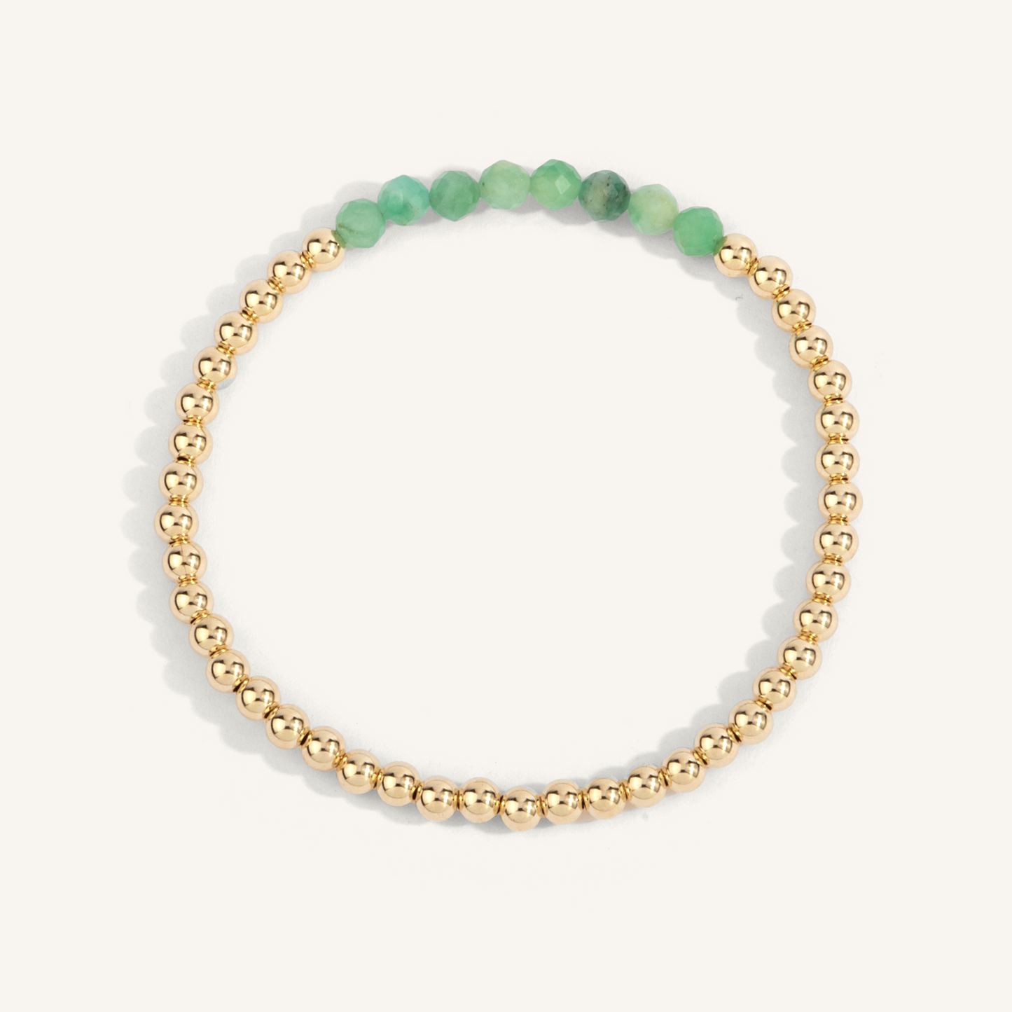 14K Gold Plated Emerald Birthstone Bar Bracelet