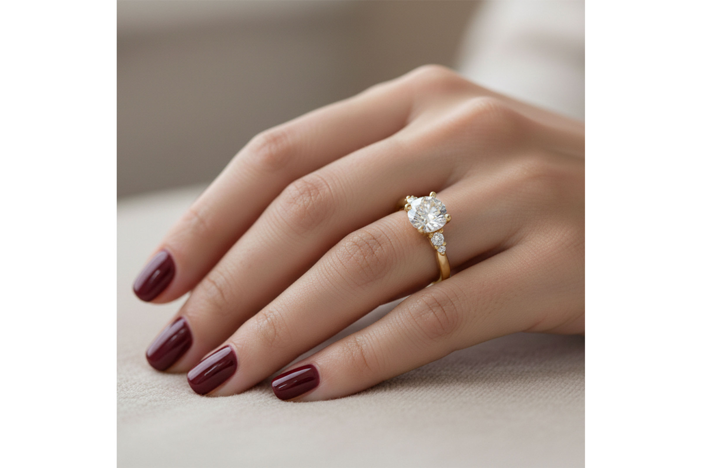 14K Accented Four-Prong Diamond Semi-Mount Engagement Ring